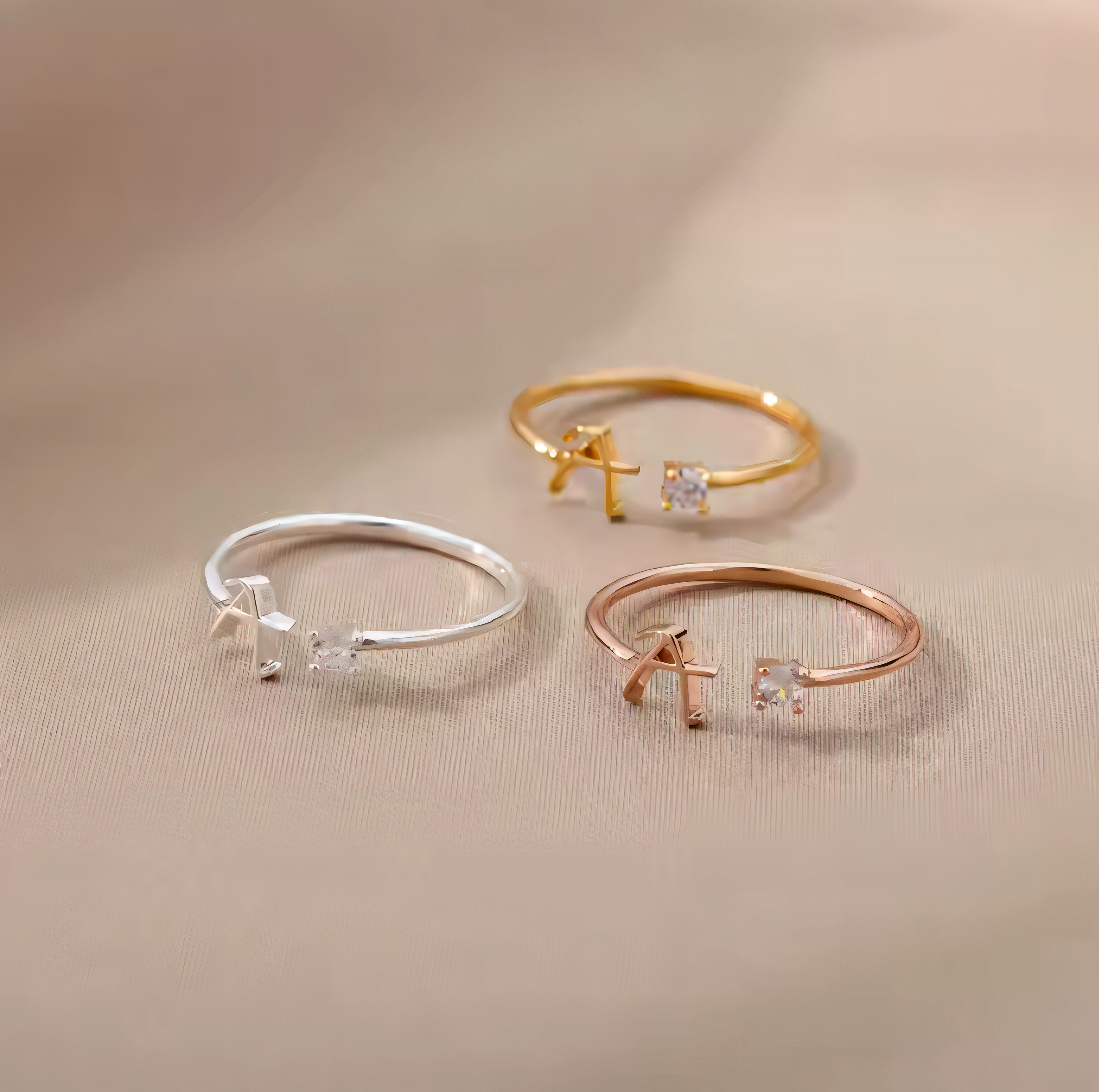 Initials Glimmer Ring