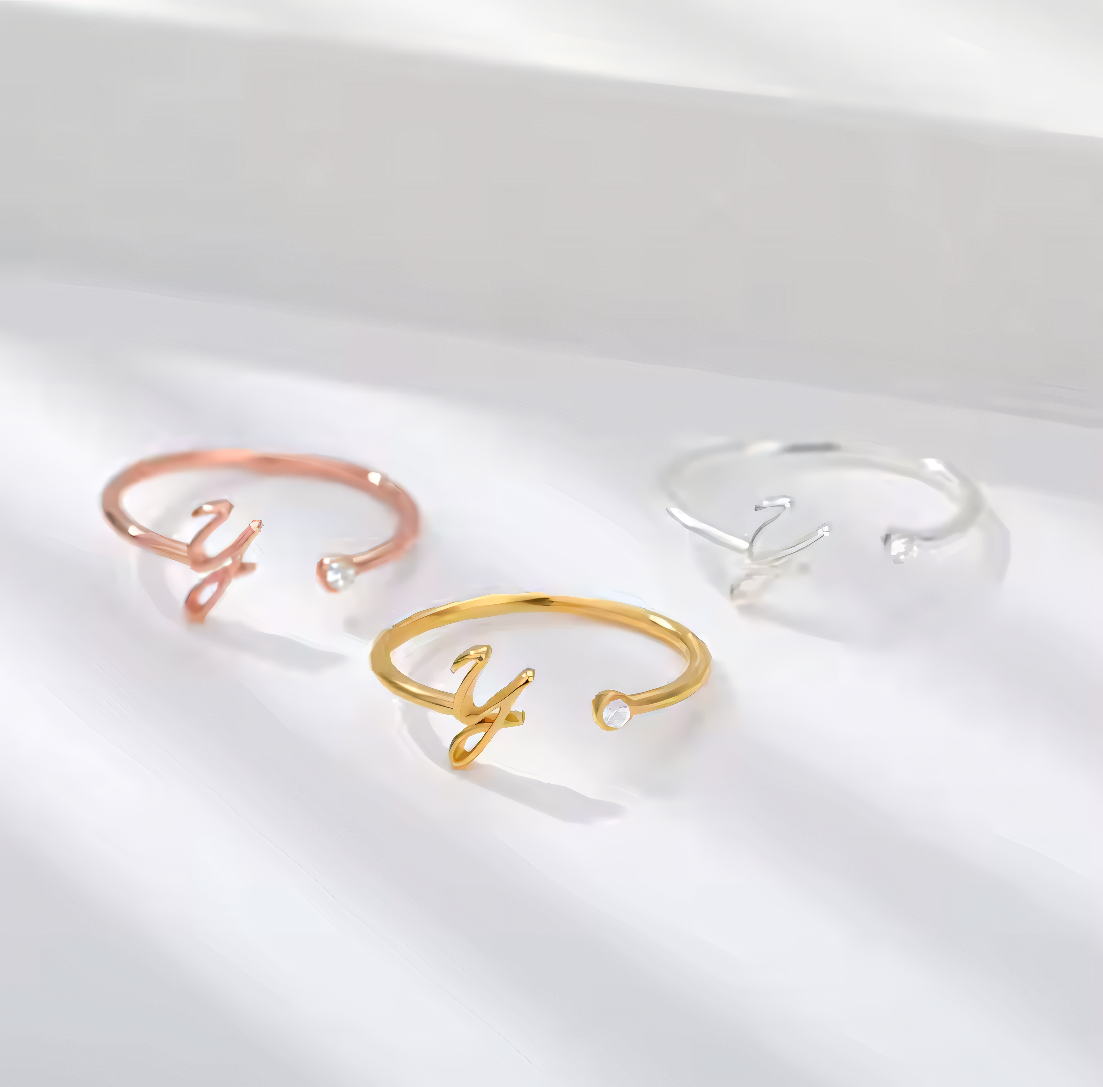 Initials Glimmer Ring